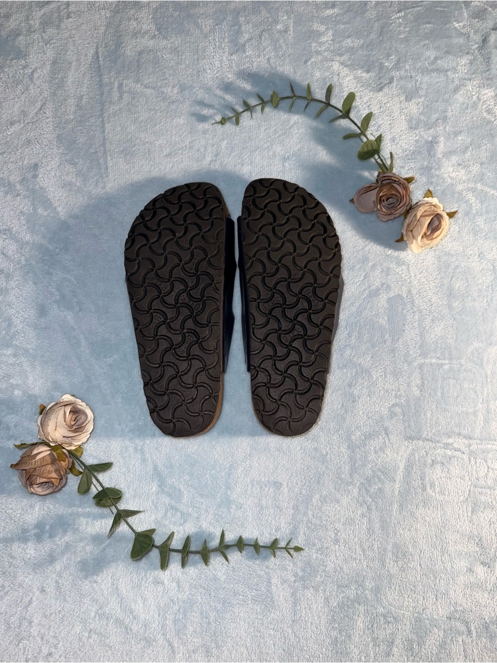Navy Birkenstocks Florida Softbed - Picture 3 of 5